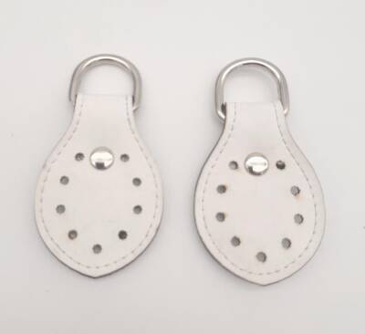 Angel Çanta Aksesuar Beyaz Çift Kat Dikişli Suni Deri Sapucu Böce Gümüş Metalli - 1