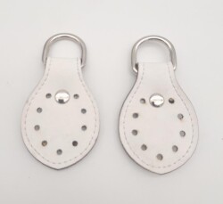 Angel Çanta Aksesuar Beyaz Çift Kat Dikişli Suni Deri Sapucu Böce Gümüş Metalli - Angel Çanta Aksesuar