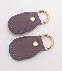 Angel Çanta Aksesuar Bordo Renk, Sapların Uç Kısmına Dikmek İçin Deri Aparat. - Angel Çanta Aksesuar