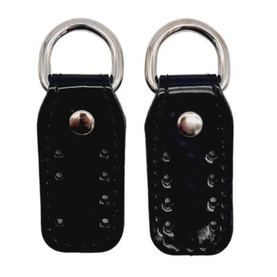 Angel Çanta Aksesuar Çift Kat Dikişli Rugan Deri Siyah Renk Sapucu Böce Gümüş Metalli - 1