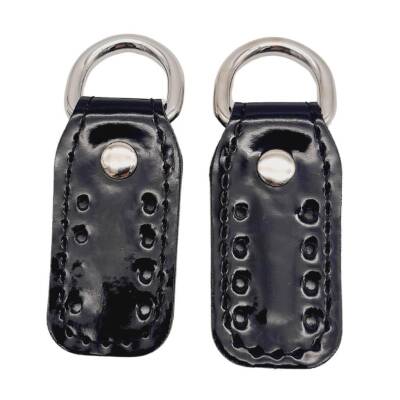 Angel Çanta Aksesuar Çift Kat Dikişli Rugan Deri Siyah Renk Sapucu Böce Gümüş Metalli - 4