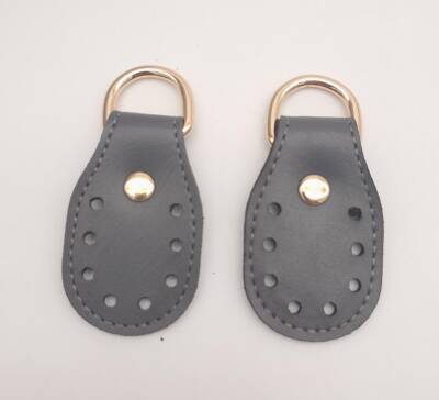 Angel Çanta Aksesuar Gri Çift Kat Dikişli Suni Deri Sapucu Böce Light Gold Metalli - 1