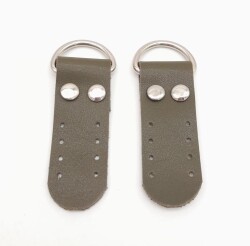 Angel Çanta Aksesuar Haki Tek Kat Suni Deri Sapucu Böce Gümüş Metalli - Angel Çanta Aksesuar