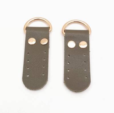 Angel Çanta Aksesuar Haki Tek Kat Suni Deri Sapucu Böce Light Gold Metalli - 1