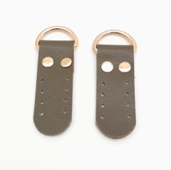 Angel Çanta Aksesuar Haki Tek Kat Suni Deri Sapucu Böce Light Gold Metalli - Angel Çanta Aksesuar