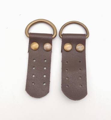 Angel Çanta Aksesuar Kahverengi Tek Kat Suni Deri Sapucu Böce Antik Metalli - 1