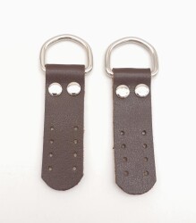 Angel Çanta Aksesuar Kahverengi Tek Kat Suni Deri Sapucu Böce Gümüş Metalli - Angel Çanta Aksesuar