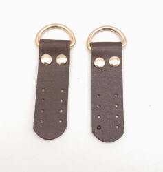 Angel Çanta Aksesuar Kahverengi Tek Kat Suni Deri Sapucu Böce Light Gold Metalli - Angel Çanta Aksesuar