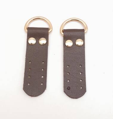 Angel Çanta Aksesuar Kahverengi Tek Kat Suni Deri Sapucu Böce Light Gold Metalli - 1