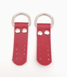 Angel Çanta Aksesuar Kırmızı Tek Kat Suni Deri Sapucu Böce Gümüş Metalli - Angel Çanta Aksesuar