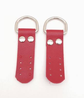 Angel Çanta Aksesuar Kırmızı Tek Kat Suni Deri Sapucu Böce Gümüş Metalli - 1