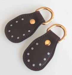 Angel Çanta Aksesuar Koyu Kahve Renk, Sapların Uç Kısmına Dikmek İçin Deri Aparat. - Angel Çanta Aksesuar