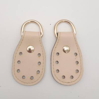 Angel Çanta Aksesuar Krem Çift Kat Dikişli Suni Deri Sapucu Böce Light Gold Metalli - 1