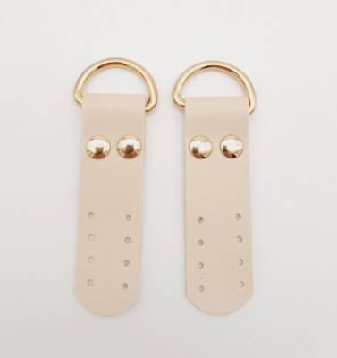 Angel Çanta Aksesuar Krem Tek Kat Suni Deri Sapucu Böce Light Gold Metalli - 1