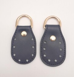 Angel Çanta Aksesuar Lacivert Çift Kat Dikişli Suni Deri Sapucu Böce Light Gold Metalli - Angel Çanta Aksesuar