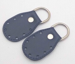 Angel Çanta Aksesuar Lacivert Renk, Sapların Uç Kısmına Dikmek İçin Deri Aparat. - Angel Çanta Aksesuar