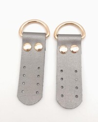 Angel Çanta Aksesuar Parlak Gri Tek Kat Suni Deri Sapucu Böce Light Gold Metalli - Angel Çanta Aksesuar