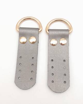 Angel Çanta Aksesuar Parlak Gri Tek Kat Suni Deri Sapucu Böce Light Gold Metalli - 1