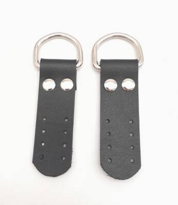 Angel Çanta Aksesuar Siyah Tek Kat Suni Deri Sapucu Böce Gümüş Metalli - 1