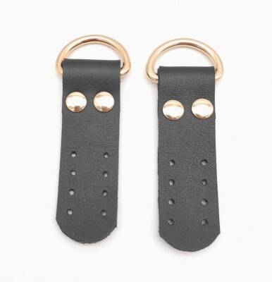 Angel Çanta Aksesuar Siyah Tek Kat Suni Deri Sapucu Böce Light Gold Metalli - 1