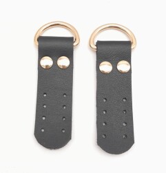 Angel Çanta Aksesuar Siyah Tek Kat Suni Deri Sapucu Böce Light Gold Metalli - Angel Çanta Aksesuar