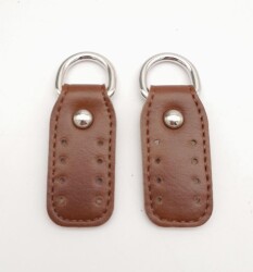 Angel Çanta Aksesuar Taba Çift Kat Dikişli Suni Deri Sapucu Böce Gümüş Metalli - Angel Çanta Aksesuar