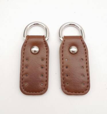 Angel Çanta Aksesuar Taba Çift Kat Dikişli Suni Deri Sapucu Böce Gümüş Metalli - 1