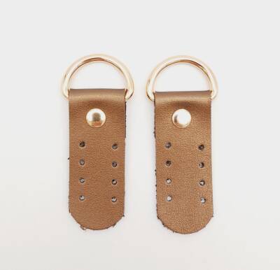 Angel Çanta Aksesuar Tek Kat Suni Deri Sapucu Böce Bakır Renk Light Gold Metalli - 1