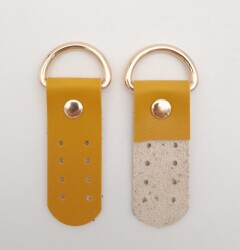 Angel Çanta Aksesuar Tek Kat Suni Deri Sapucu Böce Hardal Renk Light Gold Metalli - 2