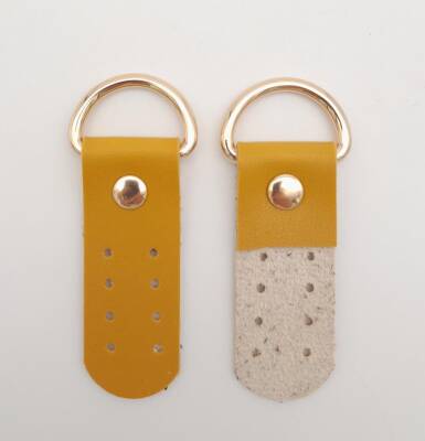 Angel Çanta Aksesuar Tek Kat Suni Deri Sapucu Böce Hardal Renk Light Gold Metalli - 2