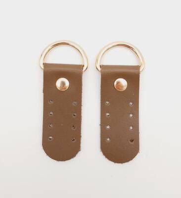 Angel Çanta Aksesuar Tek Kat Suni Deri Sapucu Böce Vizon Renk Light Gold Metalli - 1