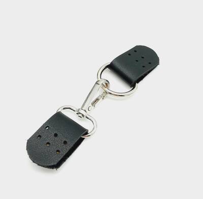 Angel Çanta Aksesuar Tek Kat Suni Deri Siyah Kancalı Böce Kilit Gümüş Metalli - 1