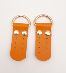 Angel Çanta Aksesuar Turuncu Tek Kat Suni Deri Sapucu Böce Light Gold Metalli - Angel Çanta Aksesuar