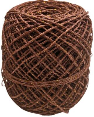 Angel Çanta Aksesuar 100 Gr Sarılmış Kağıt İp Koyu Kahve Simli - 1