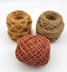 Angel Çanta Aksesuar 3 Adet 50 Gr Sarılmış Kağıt İp (Kiremit-HasırG70-HasırG39 ) - Angel Çanta Aksesuar