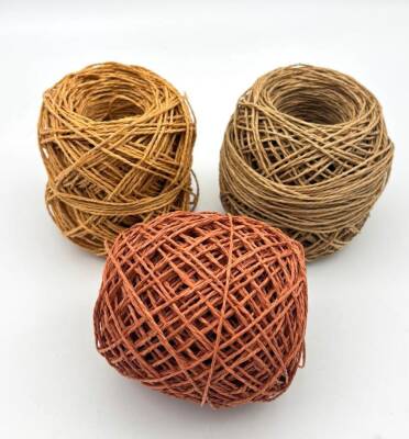 Angel Çanta Aksesuar 3 Adet 50 Gr Sarılmış Kağıt İp (Kiremit-HasırG70-HasırG39 ) - 1