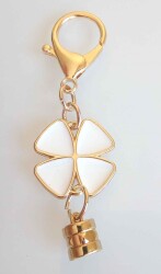 Angel Çanta Aksesuar Beyaz Yonca Süs - Angel Çanta Aksesuar