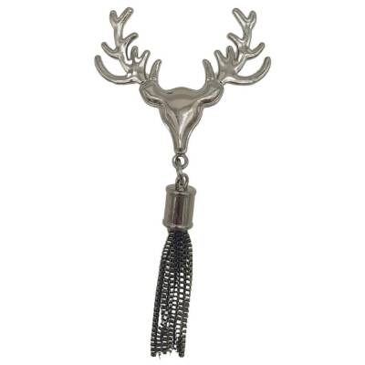 Angel Çanta Aksesuar Füme Renk Püsküllü Geyik Model Çanta Süsü - 1