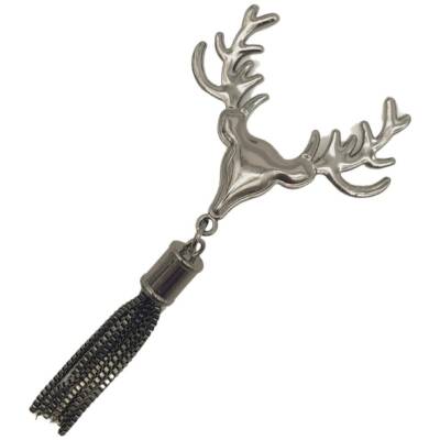 Angel Çanta Aksesuar Füme Renk Püsküllü Geyik Model Çanta Süsü - 2