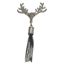 Angel Çanta Aksesuar Füme Renk Püsküllü Geyik Model Çanta Süsü - 3