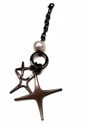 Angel Çanta Aksesuar Füme Renk Sarkaç Süs İncili 3 Metalli - 1