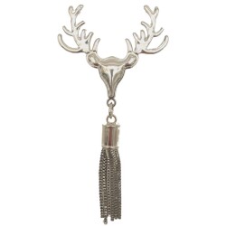 Angel Çanta Aksesuar Gümüş Renk Püsküllü Geyik Model Çanta Süsü - Angel Çanta Aksesuar