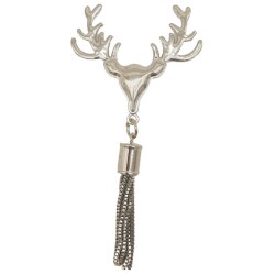 Angel Çanta Aksesuar Gümüş Renk Püsküllü Geyik Model Çanta Süsü - 3