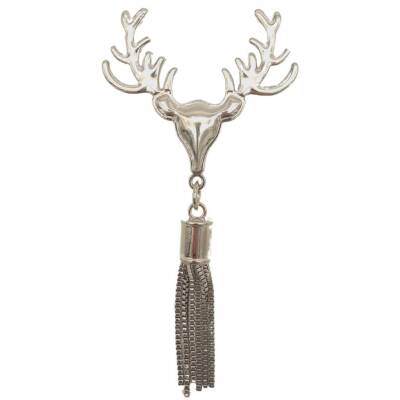Angel Çanta Aksesuar Gümüş Renk Püsküllü Geyik Model Çanta Süsü - 1