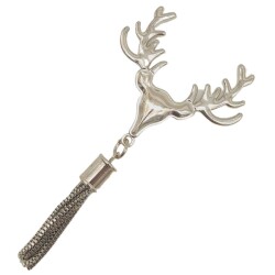 Angel Çanta Aksesuar Gümüş Renk Püsküllü Geyik Model Çanta Süsü - 2