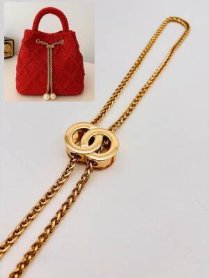 Angel Çanta Aksesuar İncili Zincir Çanta Büzgüsü Light Gold Renk - 1