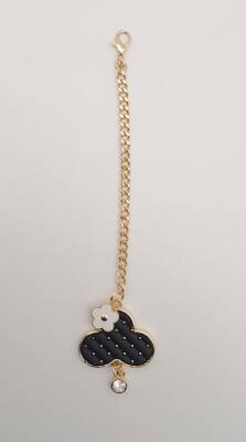 Angel Çanta Aksesuar Light Gold Çiçekli Bulut Model Sarkaç Süs Siyah Renk - 1