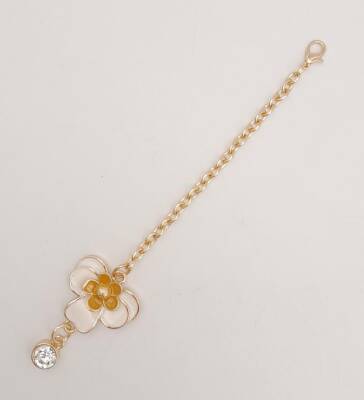 Angel Çanta Aksesuar Light Gold Hardal Renk Çiçekli Sarkaç Süs - 2