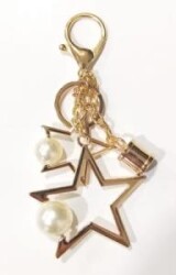 Angel Çanta Aksesuar Light Gold İncili Süs Kapsüllü - Angel Çanta Aksesuar