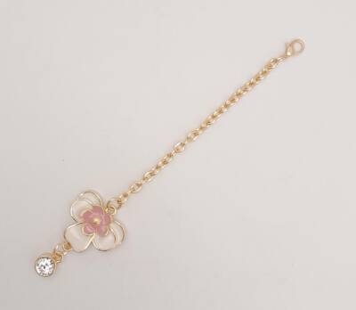 Angel Çanta Aksesuar Light Gold Pudra Renk Çiçekli Sarkaç Süs - 2